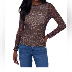 Edited by Remi Bader Leopard Print Mesh Top